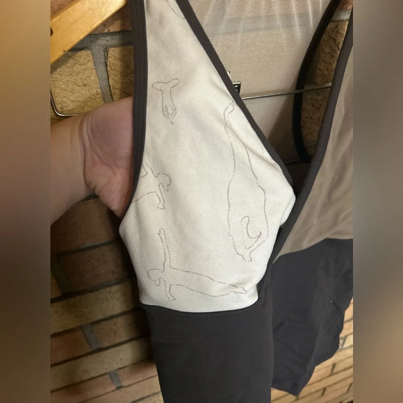 Lululemon Halter Tank Top Racerback Brown Yoga Abstract V Neck Size 8 - Picture 2 of 5